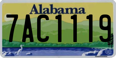 AL license plate 7AC1119