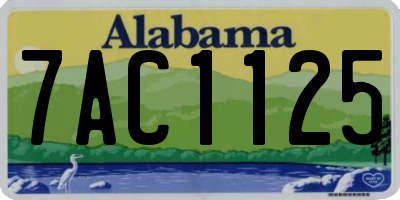 AL license plate 7AC1125