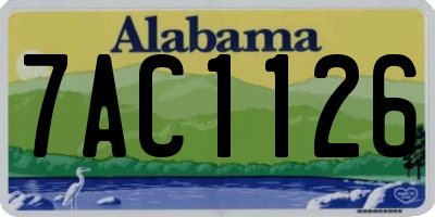 AL license plate 7AC1126