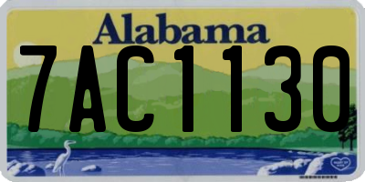 AL license plate 7AC1130