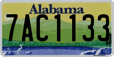 AL license plate 7AC1133