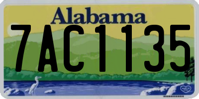 AL license plate 7AC1135