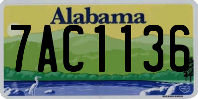 AL license plate 7AC1136