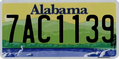 AL license plate 7AC1139