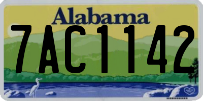 AL license plate 7AC1142