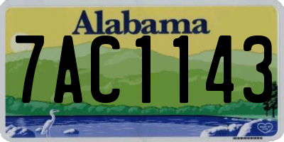 AL license plate 7AC1143