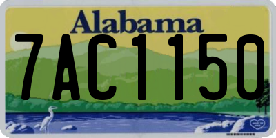 AL license plate 7AC1150