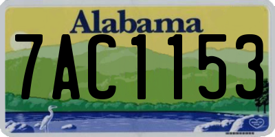 AL license plate 7AC1153