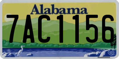 AL license plate 7AC1156