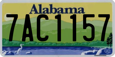 AL license plate 7AC1157