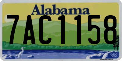 AL license plate 7AC1158