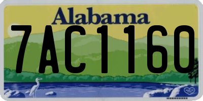 AL license plate 7AC1160