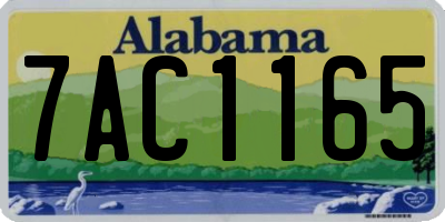 AL license plate 7AC1165
