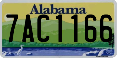 AL license plate 7AC1166