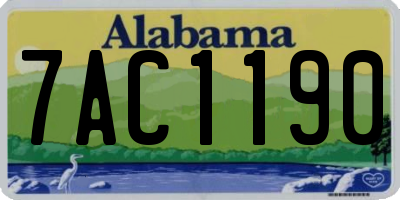 AL license plate 7AC1190