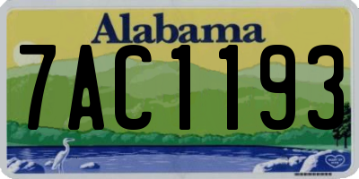 AL license plate 7AC1193