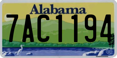 AL license plate 7AC1194