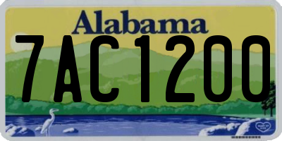 AL license plate 7AC1200