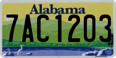 AL license plate 7AC1203