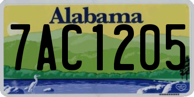 AL license plate 7AC1205
