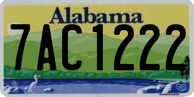 AL license plate 7AC1222
