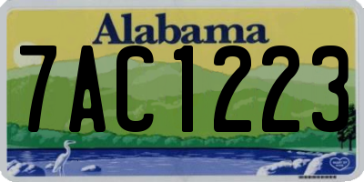AL license plate 7AC1223