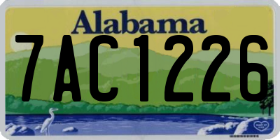 AL license plate 7AC1226