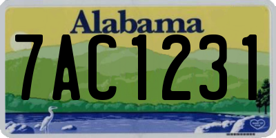 AL license plate 7AC1231