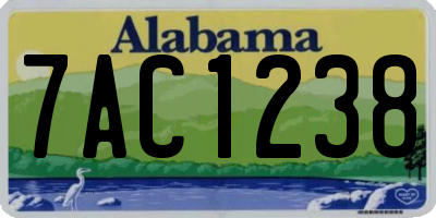 AL license plate 7AC1238