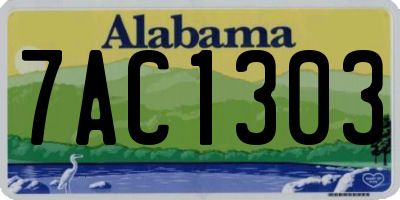AL license plate 7AC1303