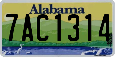 AL license plate 7AC1314