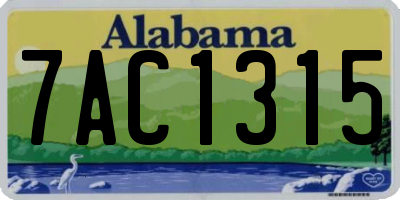 AL license plate 7AC1315