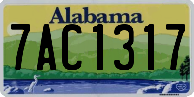 AL license plate 7AC1317