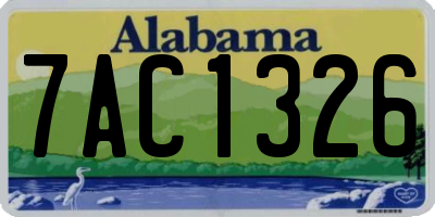 AL license plate 7AC1326
