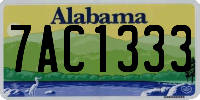 AL license plate 7AC1333