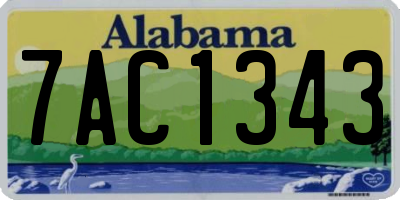AL license plate 7AC1343