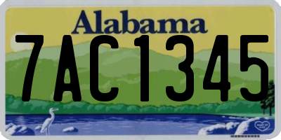 AL license plate 7AC1345