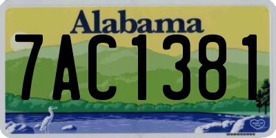 AL license plate 7AC1381