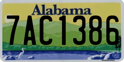 AL license plate 7AC1386