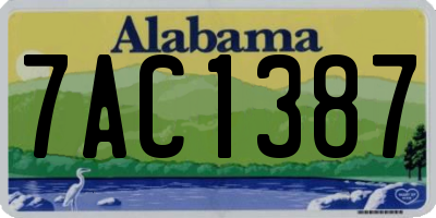 AL license plate 7AC1387