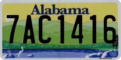 AL license plate 7AC1416