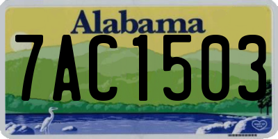 AL license plate 7AC1503