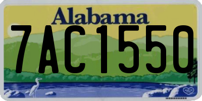 AL license plate 7AC1550