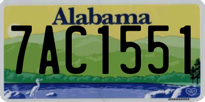AL license plate 7AC1551