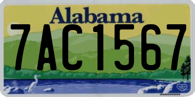 AL license plate 7AC1567