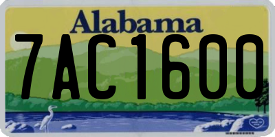 AL license plate 7AC1600