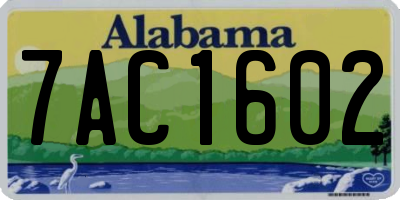 AL license plate 7AC1602