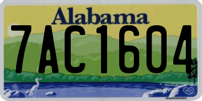 AL license plate 7AC1604