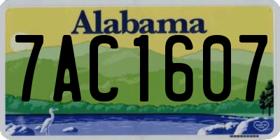 AL license plate 7AC1607