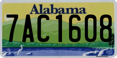 AL license plate 7AC1608